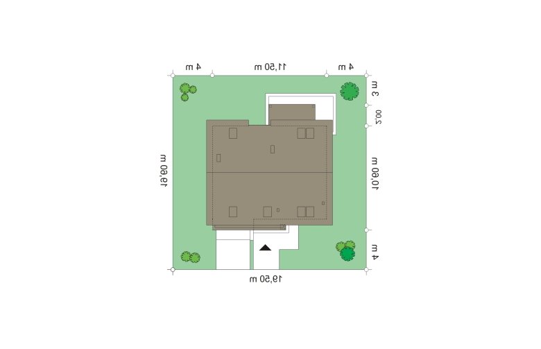 Projekt domu tradycyjnego Albatros (405) - Usytuowanie - wersja lustrzana