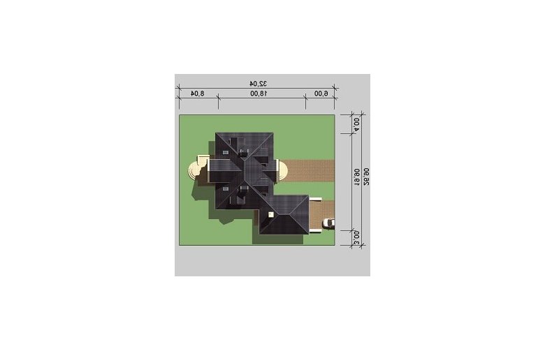 Projekt domu piętrowego LK&527 - Usytuowanie - wersja lustrzana
