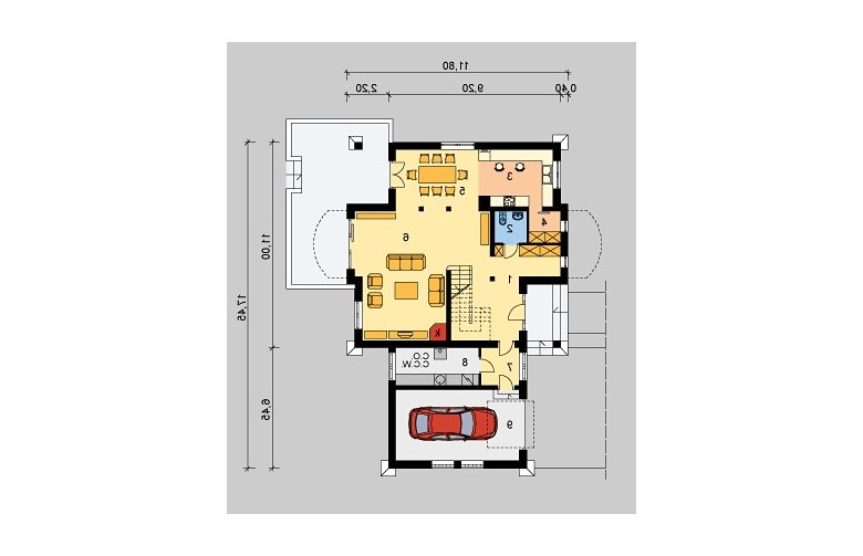 Projekt domu jednorodzinnego LK&528 - parter