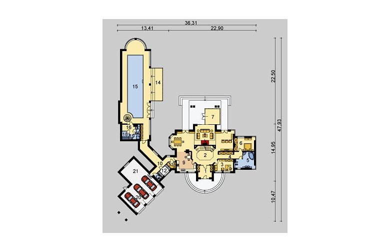 Projekt domu jednorodzinnego LK&529 - parter