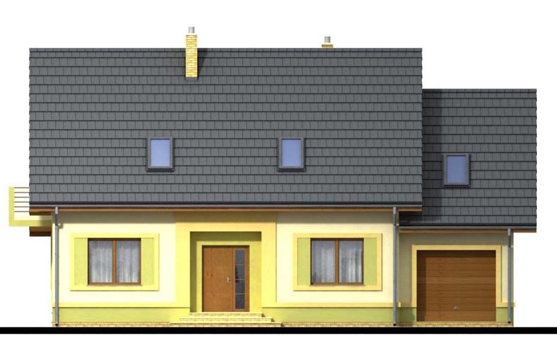 Projekt domu jednorodzinnego Kiwi 2 - elewacja 3