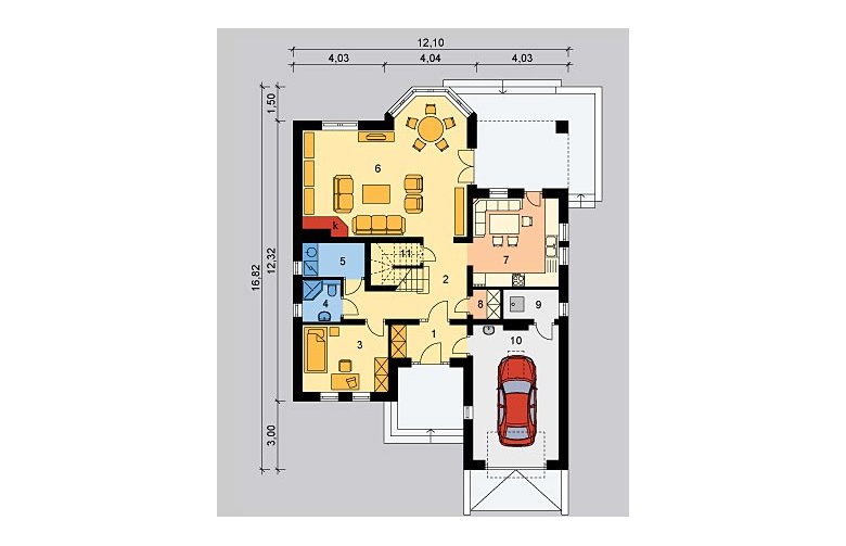 Projekt domu jednorodzinnego LK&531 - parter