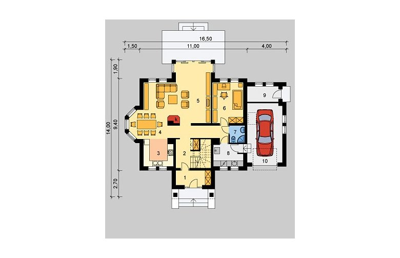 Projekt domu jednorodzinnego LK&532 - parter