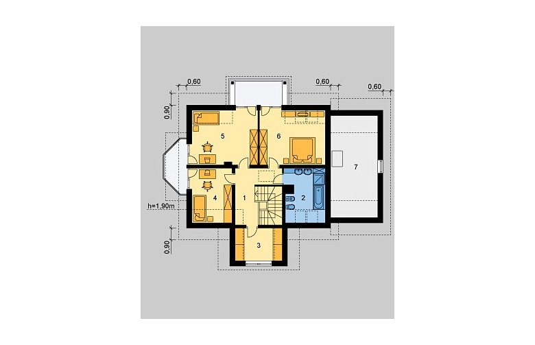 Projekt domu jednorodzinnego LK&532 - poddasze