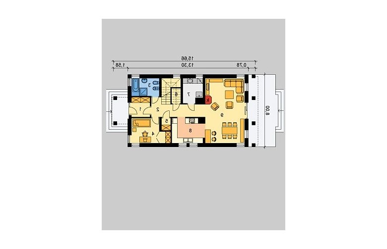 Projekt domu jednorodzinnego LK&533 - parter