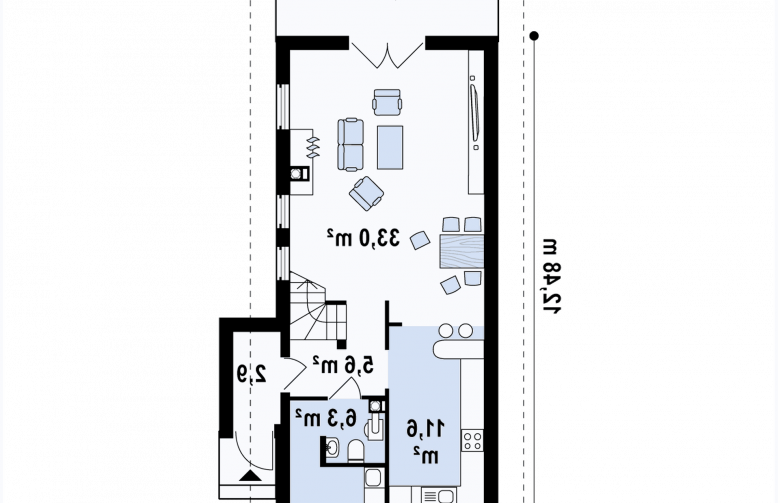 Projekt domu piętrowego Z25 - rzut parteru