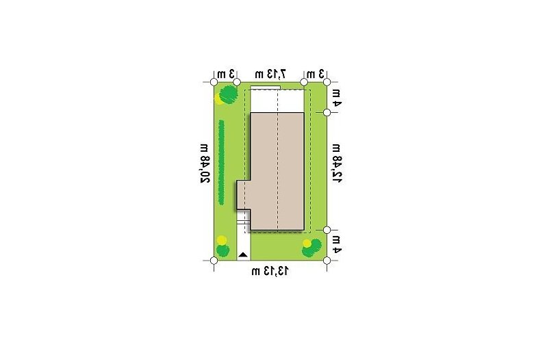 Projekt domu piętrowego Z25 - Usytuowanie - wersja lustrzana