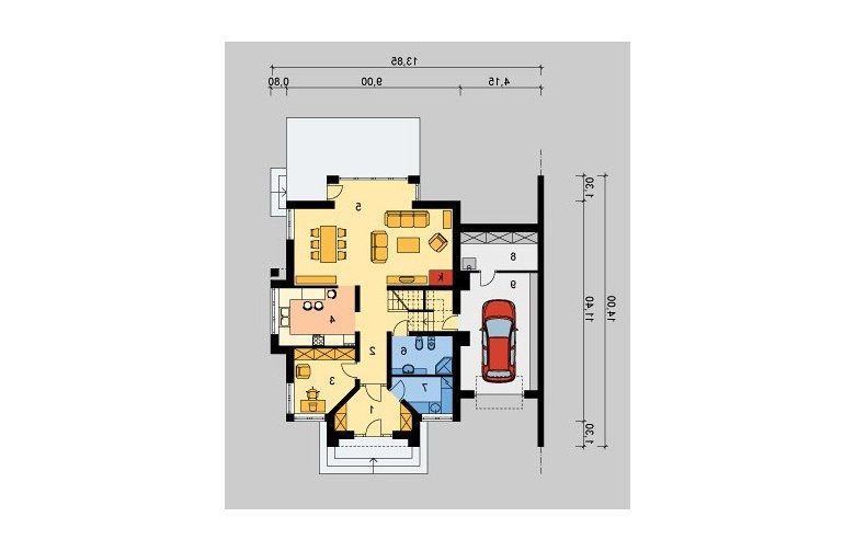 Projekt domu bliźniaczego LK&541 - parter