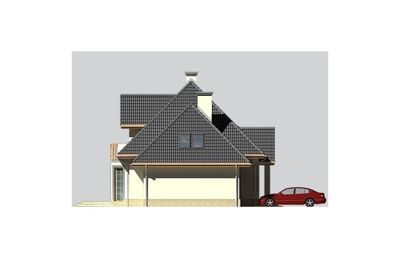 Projekt domu jednorodzinnego LK&542 - elewacja 4