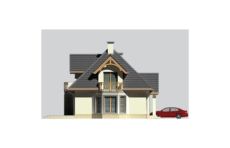 Projekt domu jednorodzinnego LK&542 - elewacja 2