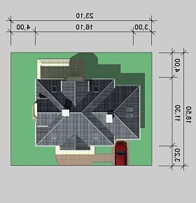 Usytuowanie budynku LK&542 w wersji lustrzanej