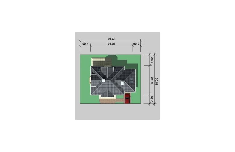 Projekt domu jednorodzinnego LK&542 - Usytuowanie - wersja lustrzana