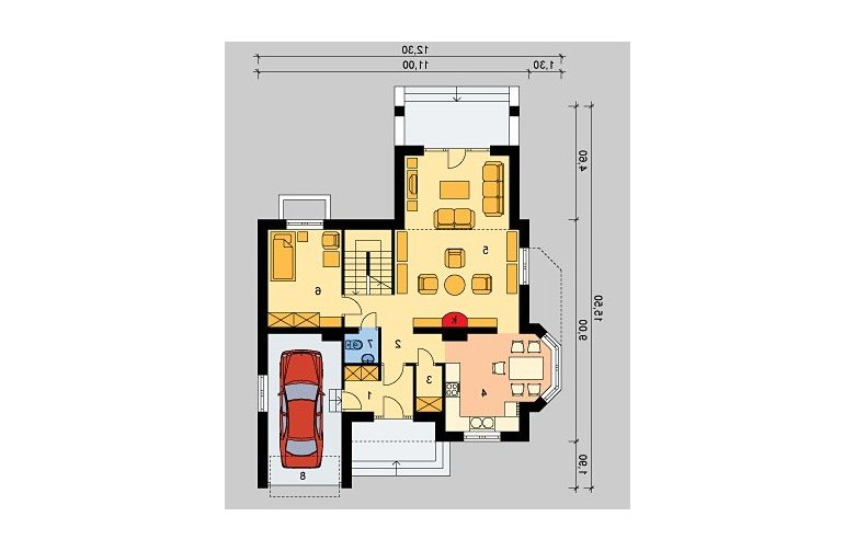 Projekt domu jednorodzinnego LK&544 - parter