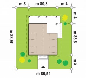 Usytuowanie budynku Z30 D w wersji lustrzanej