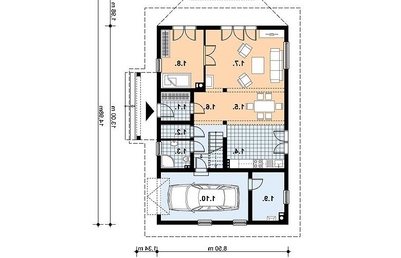 Projekt domu z bala L-89 BAL - 