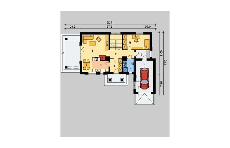 Projekt domu jednorodzinnego LK&551 - parter