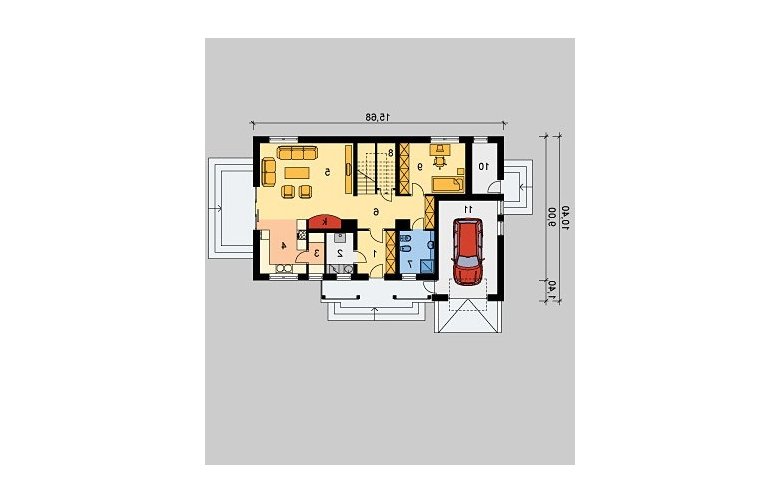 Projekt domu jednorodzinnego LK&553 - parter