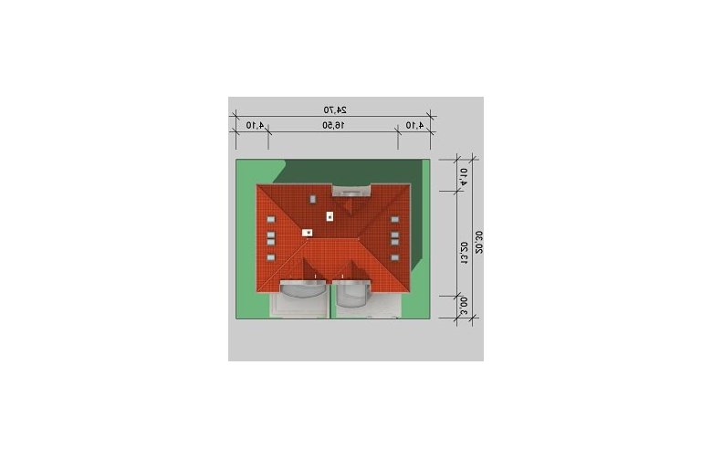 Projekt domu piętrowego LK&558 - Usytuowanie - wersja lustrzana