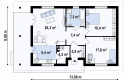 Projekt domu parterowego Z55 - rzut parteru