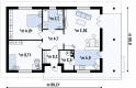 Projekt domu parterowego Z55 - rzut parteru