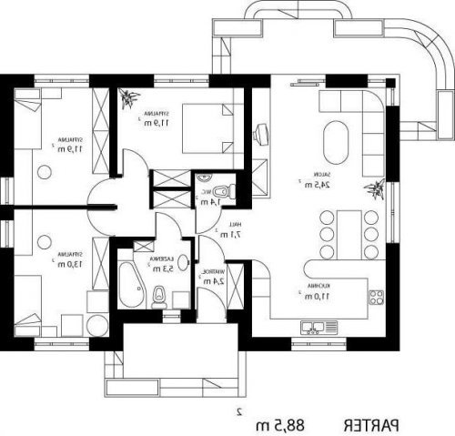 RZUT PARTERU HG-D2 - wersja lustrzana