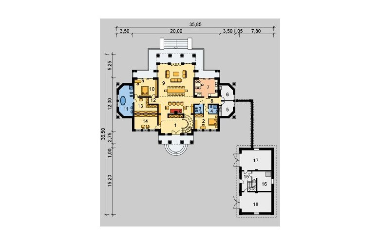 Projekt domu jednorodzinnego LK&562 - parter