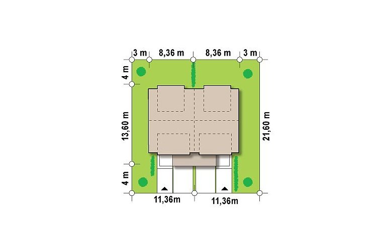 Projekt domu bliźniaczego Zb5 - Usytuowanie