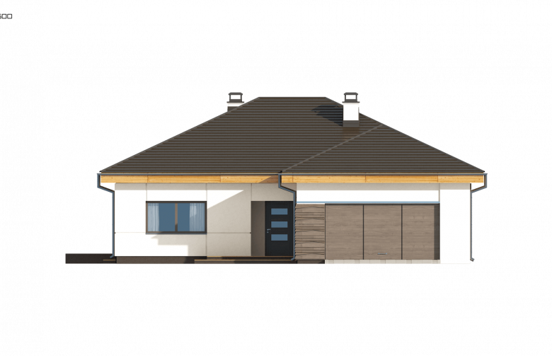 Projekt domu parterowego Z96 - elewacja 4