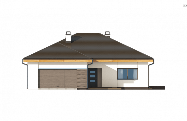 Projekt domu parterowego Z96 - elewacja 4