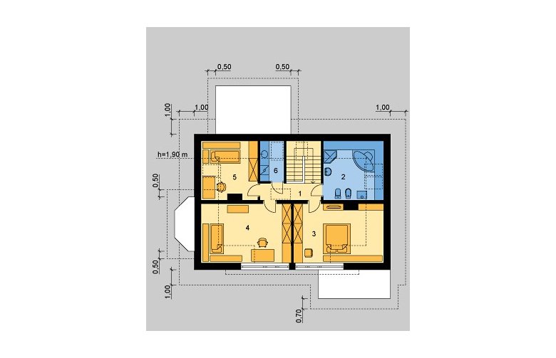 Projekt domu jednorodzinnego LK&569 - poddasze