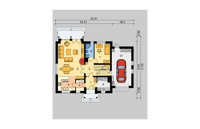 Projekt domu jednorodzinnego LK&572 - parter