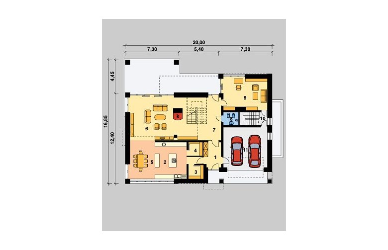 Projekt domu jednorodzinnego LK&574 - parter
