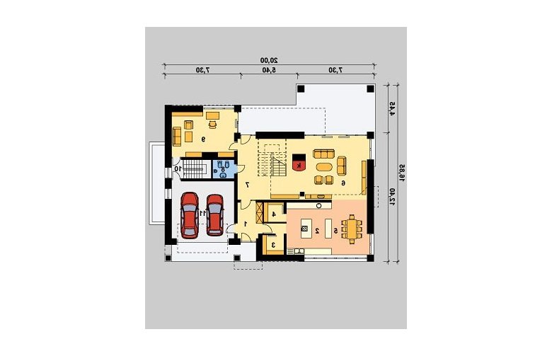 Projekt domu jednorodzinnego LK&574 - parter