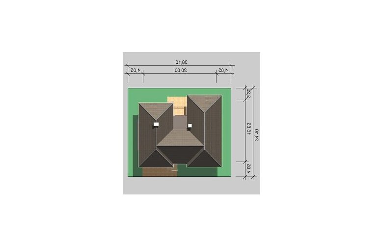 Projekt domu jednorodzinnego LK&574 - Usytuowanie - wersja lustrzana