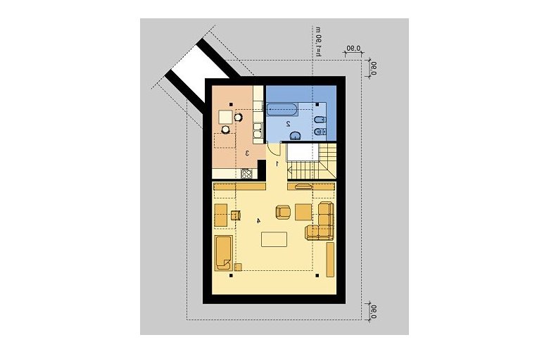 Projekt domu jednorodzinnego G23 - poddasze