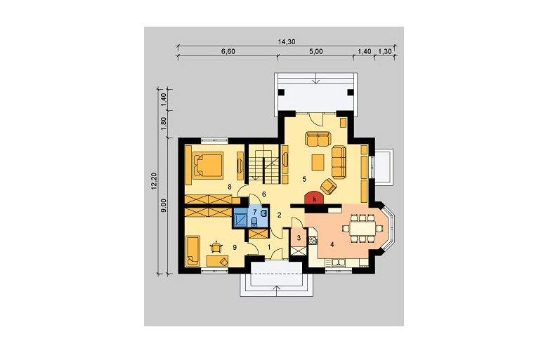 Projekt domu jednorodzinnego LK&579 - parter