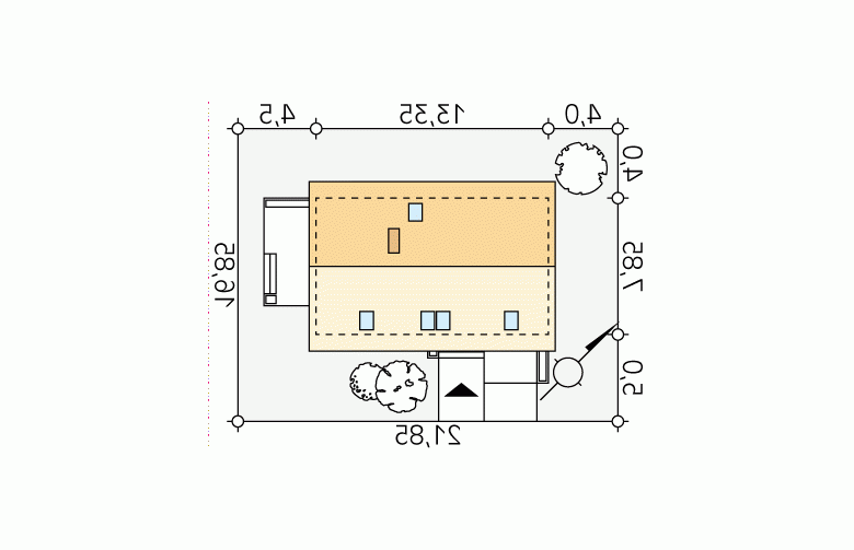 Projekt domu wielorodzinnego Alicja 2 - Usytuowanie - wersja lustrzana