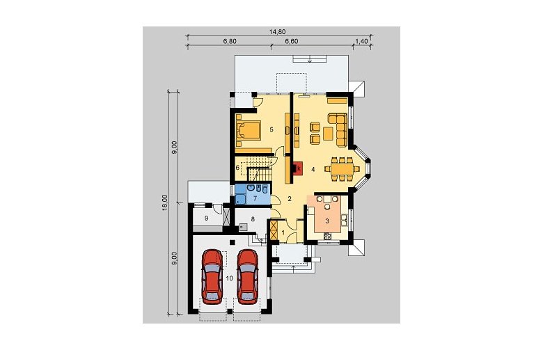 Projekt domu jednorodzinnego LK&584 - parter
