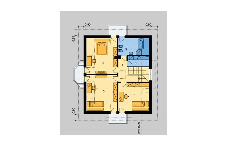 Projekt domu jednorodzinnego LK&587 - poddasze