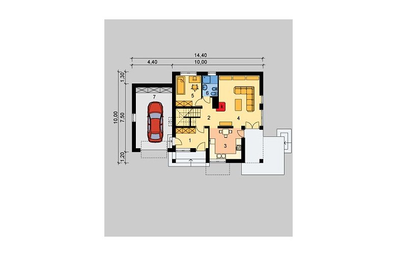 Projekt domu jednorodzinnego LK&588 - parter