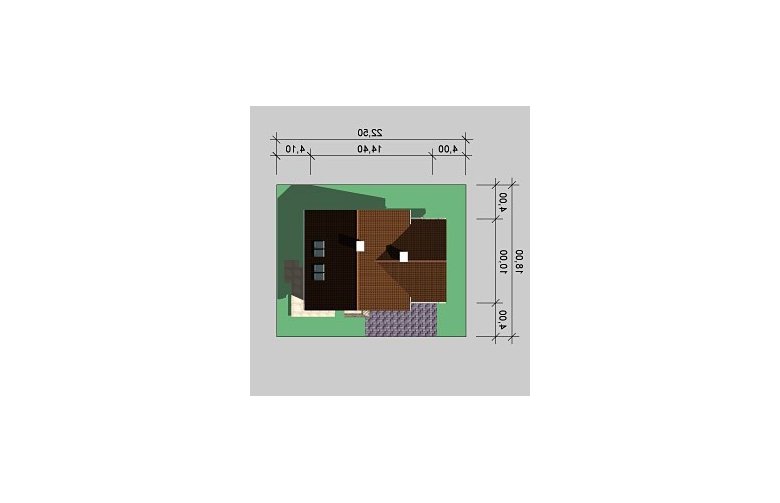 Projekt domu jednorodzinnego LK&588 - Usytuowanie - wersja lustrzana