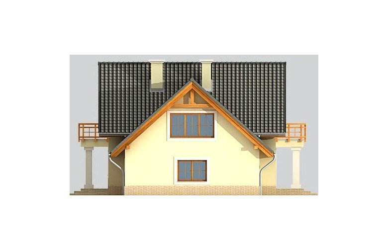 Projekt domu jednorodzinnego LK&591 - elewacja 4