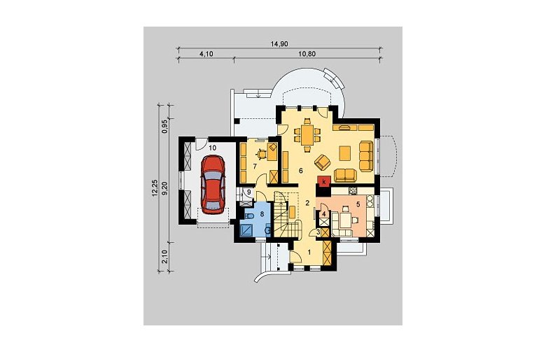 Projekt domu jednorodzinnego LK&593 - parter