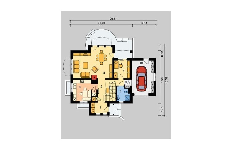 Projekt domu jednorodzinnego LK&593 - parter