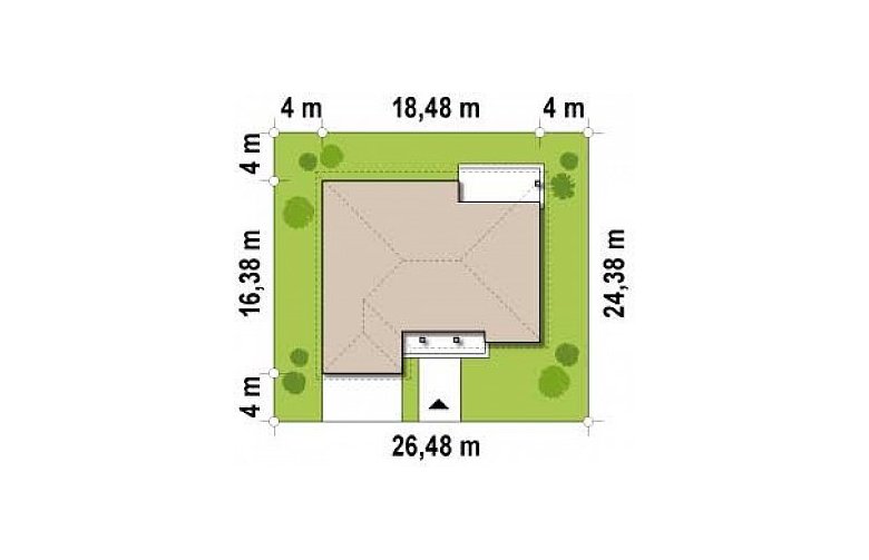 Projekt domu parterowego Z26 - Usytuowanie