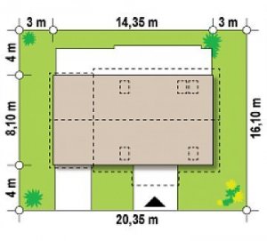 Usytuowanie budynku Z14 D L GL