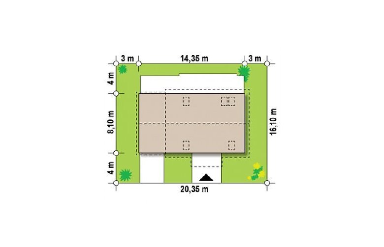 Projekt domu z bala Z14 D L GL - Usytuowanie