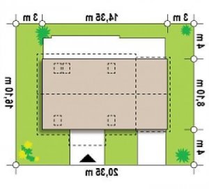 Usytuowanie budynku Z14 D L GL w wersji lustrzanej