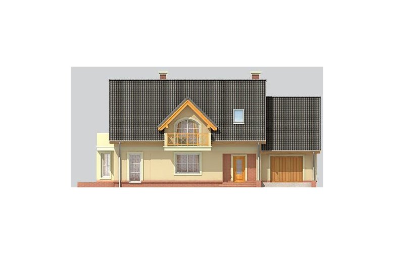 Projekt domu jednorodzinnego LK&597 - elewacja 1