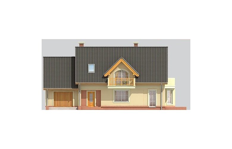 Projekt domu jednorodzinnego LK&597 - elewacja 1